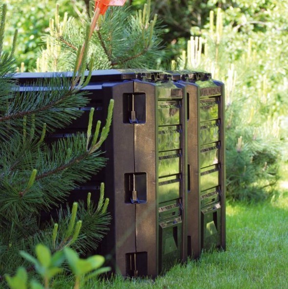 Kompostownik Compogreen IKST 380L czarny 380 l ogrodowy zamknięty klapa rewizyjna Prosperplast